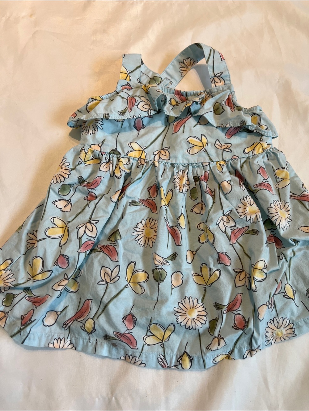 “Bundle 10/$13” Carter's 9m Light Blue Floral baby girl dress Ruffle Details